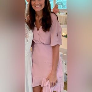 Pink dress worn once for a wedding! Great condition